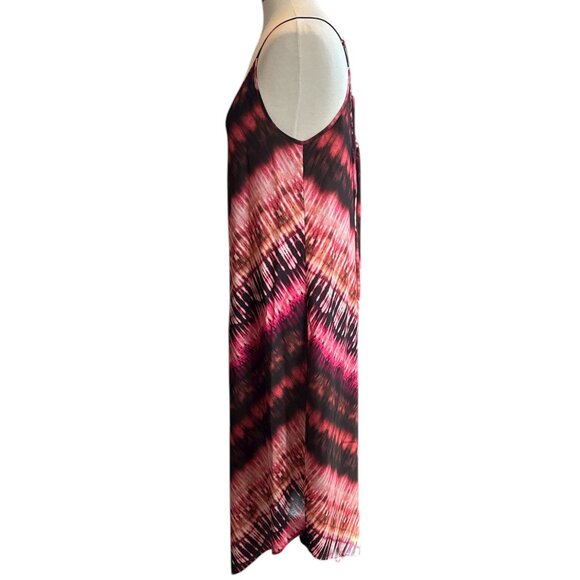 Prana Red Tie Dye Lace Back Tank Dress - Picture 5 of 11